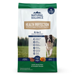 Natural Balance Health Protection, empaque frontal: facilita elegir una dieta completa para perros.