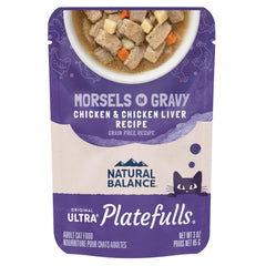 Natural Balance Platefulls: empaque de 24 bolsas para porciones diarias de gatos.