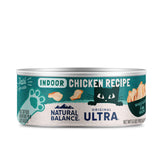 Natural Balance, lata 5.5 oz, pollo para gatos indoor, sabor apetitoso para cada comida.