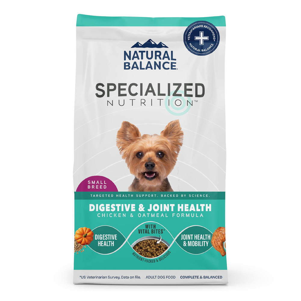 Natural Balance saco de alimento para perro pequeño, ayuda a la digestión y movilidad.