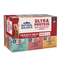 Natural Balance paté pollo lata 1, proteína de alta calidad para gatos activos.