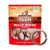 Natural Farm anillos de carne de res 3-4 pulgadas para masticación prolongada y apoyo dental