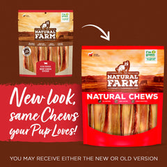 Natural Farm barra mejilla de res sin preservantes, masticación natural para perros.