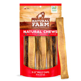 Natural Farm Bully Chips en empaque frontal, premio duradero para perros