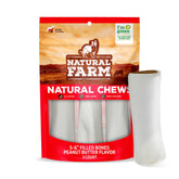 Natural Farm hueso relleno tocino-queso, ayuda potencial para limpieza dental y masticación prolongada.