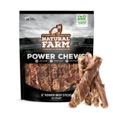 Natural Farm Power Beef Sticks textura doble para masticación prolongada y entretenimiento seguro