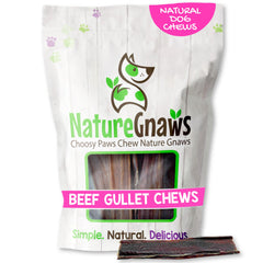 Nature Gnaws gullet de res 4-5 pulgadas, ideal para entretener a perros pequeños.