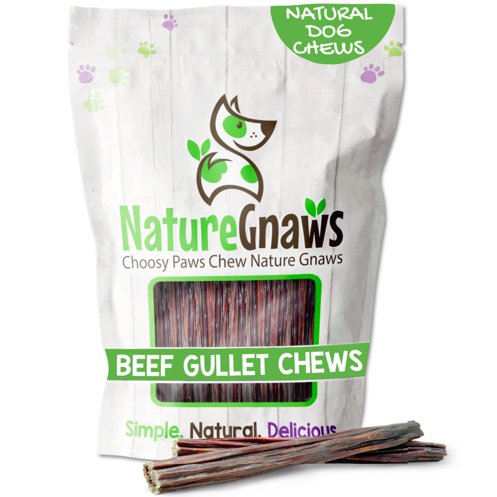 Nature Gnaws palitos de gola de res en empaque, opción natural para entretener a tu perro.