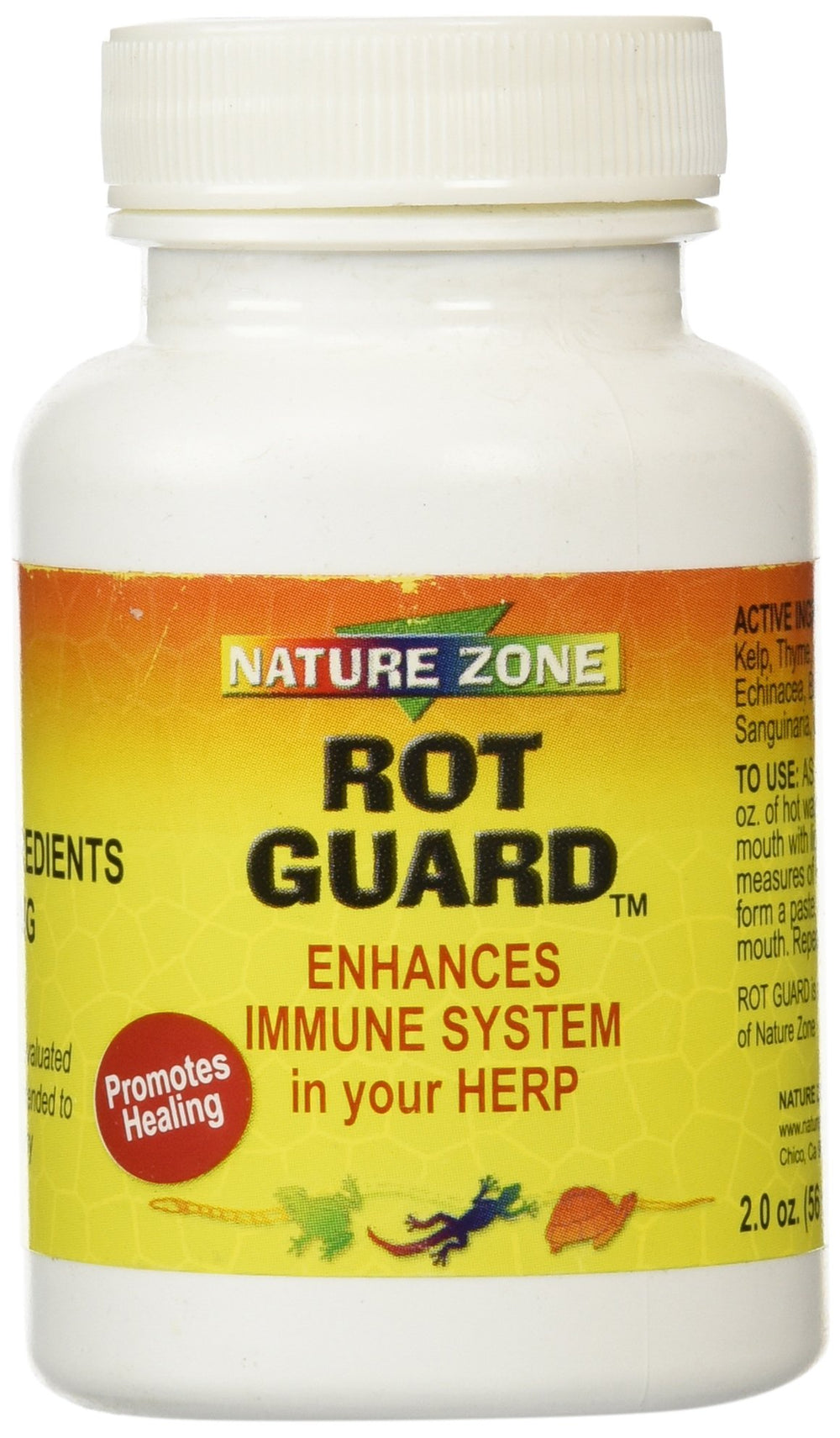 Nature Zone Rot Guard, botella en primer plano, apoya el bienestar de reptiles.