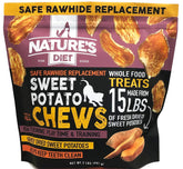 Nature's Diet masticables batata dulce en empaque, premio natural para perros.