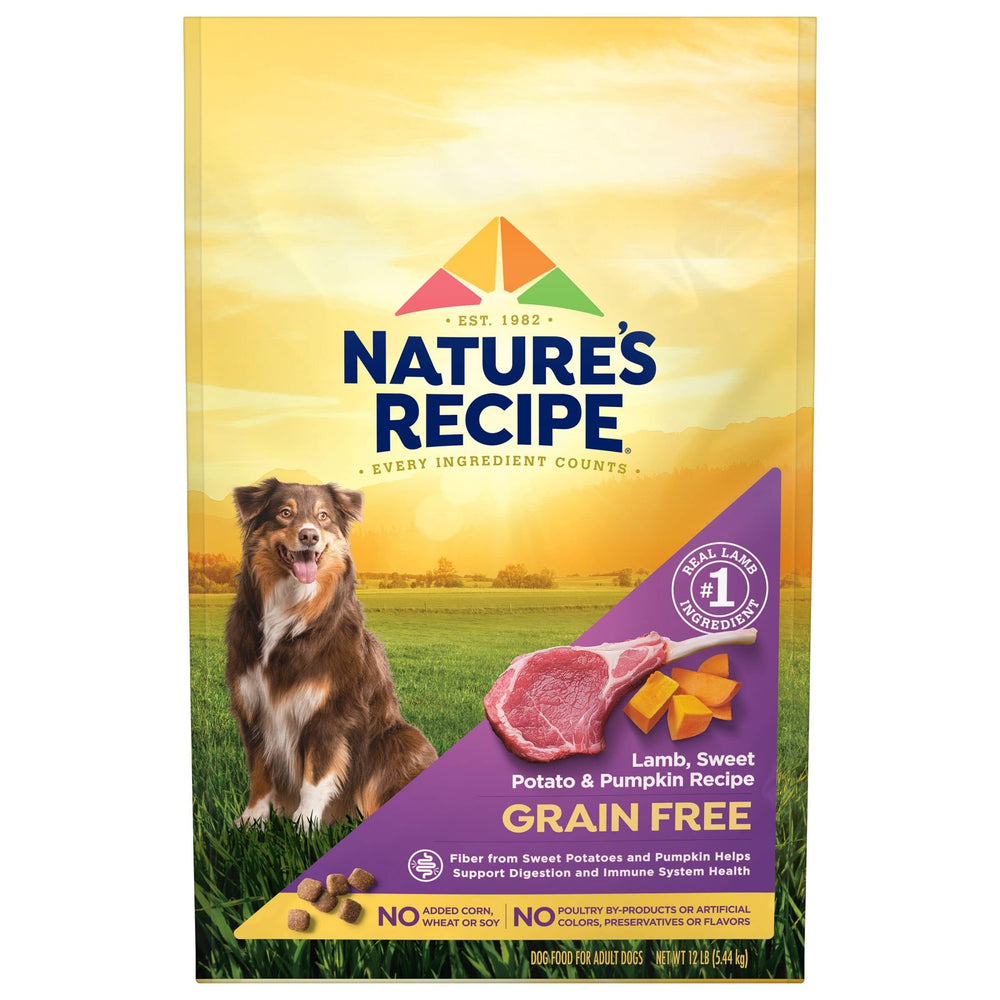 Nature's Recipe: bolsa de 12 libras sin granos con cordero, ideal para dieta diaria del perro