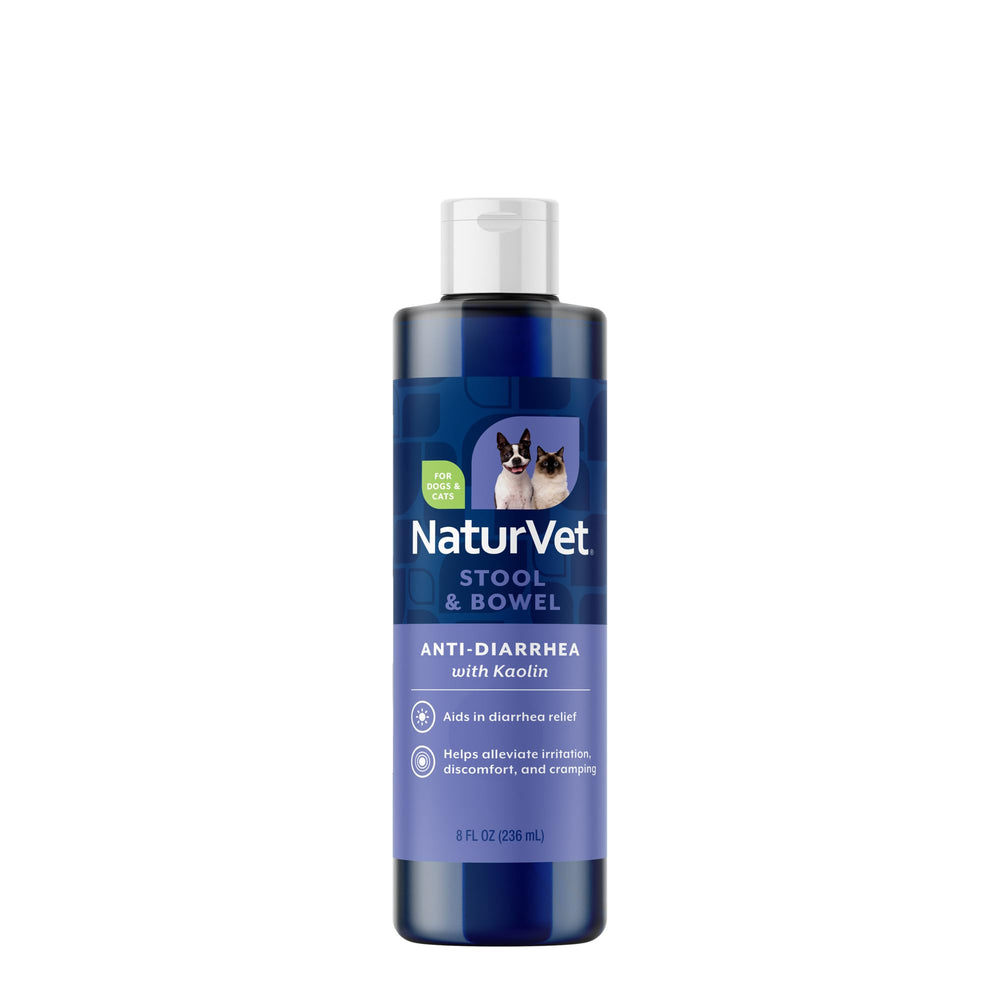 NaturVet Antidiarreico Líquido para Mascotas, botella de 8 oz para apoyar la digestión.