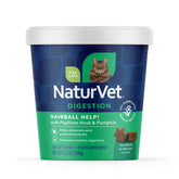 NaturVet ayuda-bolas-pelo-gatos: gomitas suaves en envase, cuidado diario.