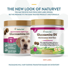 NaturVet Glucosamine DS Nivel 1 para perros, apoyo flexible de articulaciones