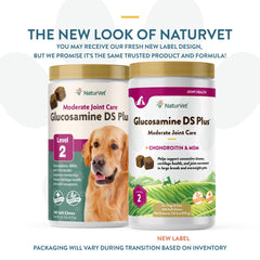 NaturVet Glucosamine DS Plus: tarro con tapa reutilizable para frescura de las masticables