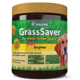 NaturVet GrassSaver: etiqueta clara con ingredientes clave para perros.