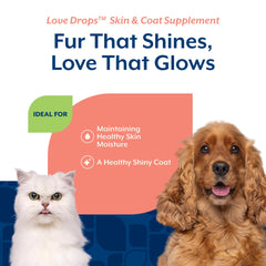 NaturVet Love Drops: fuente de DHA y EPA para un pelaje suave.