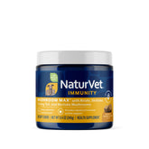 NaturVet Mushroom Max, botella frontal, apoyo inmunológico para perros activos.