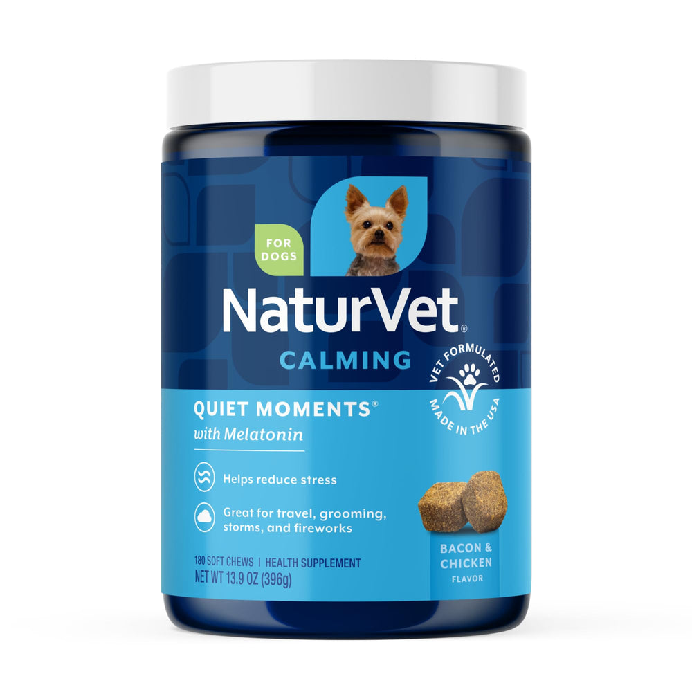 NaturVet Quiet Moments: bocaditos para perro bacon, calman durante tormentas.
