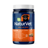 NaturVet Todo-en-Uno para perros mayores: caja de 60 bocaditos para uso diario.