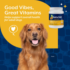 NaturVet Vita Pet Adult Plus perro disfrutando masticable ayuda a aliento fresco