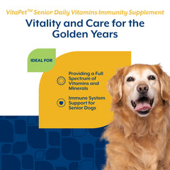 Masticables NaturVet VitaPet Senior con glucosamina para articulaciones.