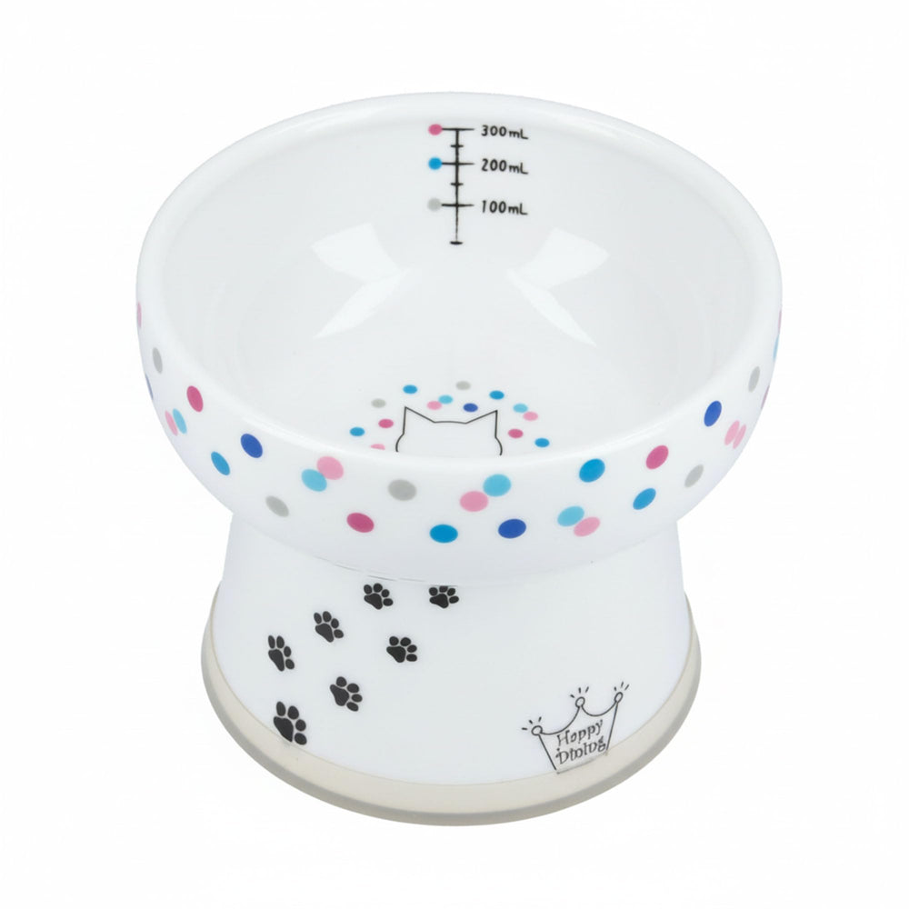 Necoichi tazón agua gato, cerámico elevado para beber cómodo.