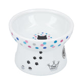 Necoichi cuenco elevado para gatos, puntos coloridos, cómodo para comer y beber