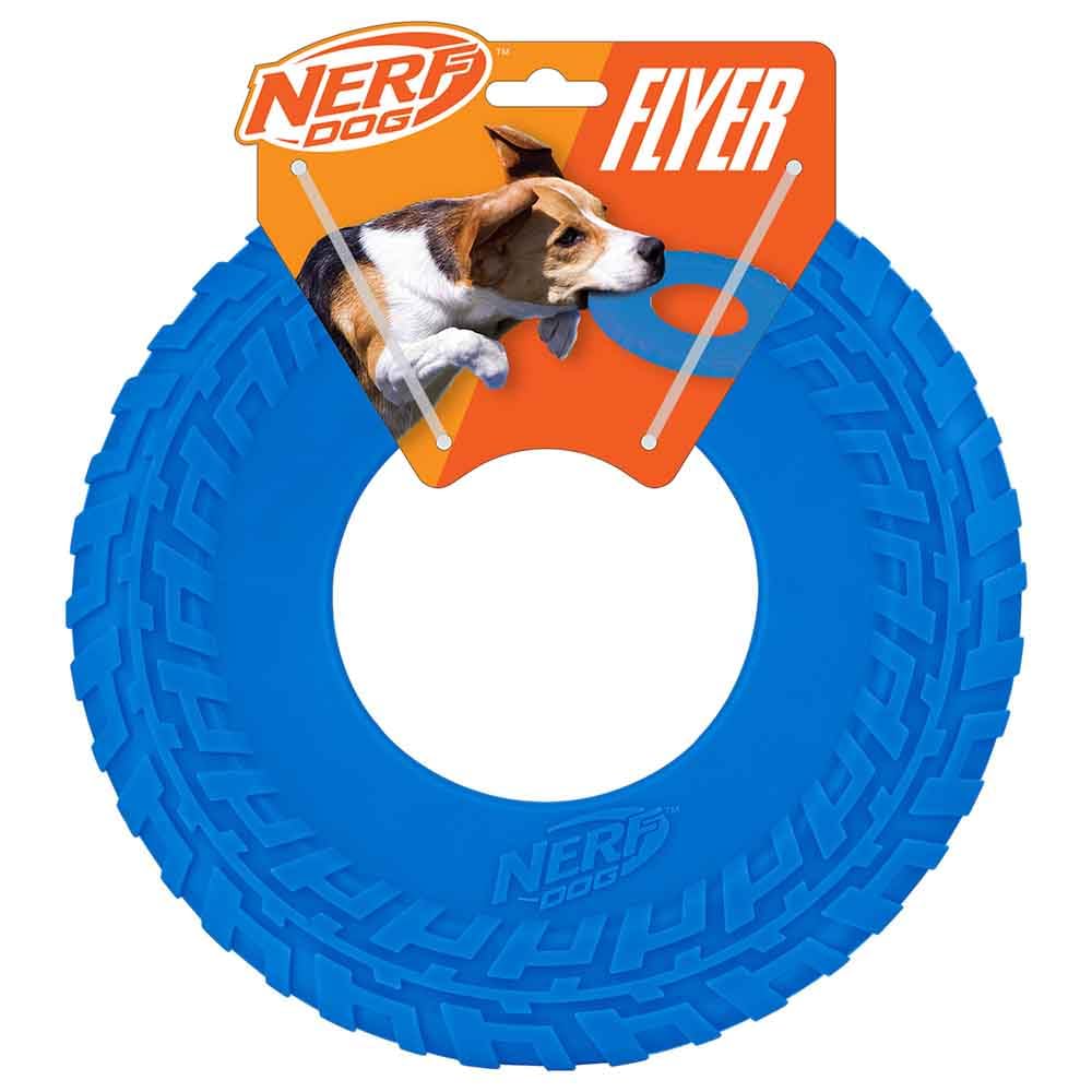 Nerf Dog Disco Volador azul de 10 pulgadas para jugar al aire libre.