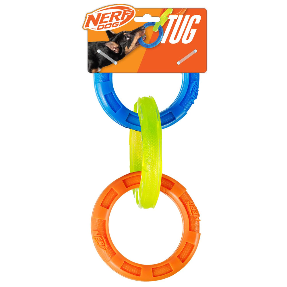 Nerf Dog Tira de 3 Anillos exterior, alta visibilidad para juego.