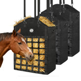 Nesfanchu bolsa heno caballo, rejilla frontal para ingesta controlada.