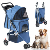 NEWBULIG coche de paseo para mascotas con tres ruedas plegable, ideal para salidas urbanas