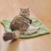 Nimorio Alfombra Gato Hoja Verde Autocalentable para confort continuo.