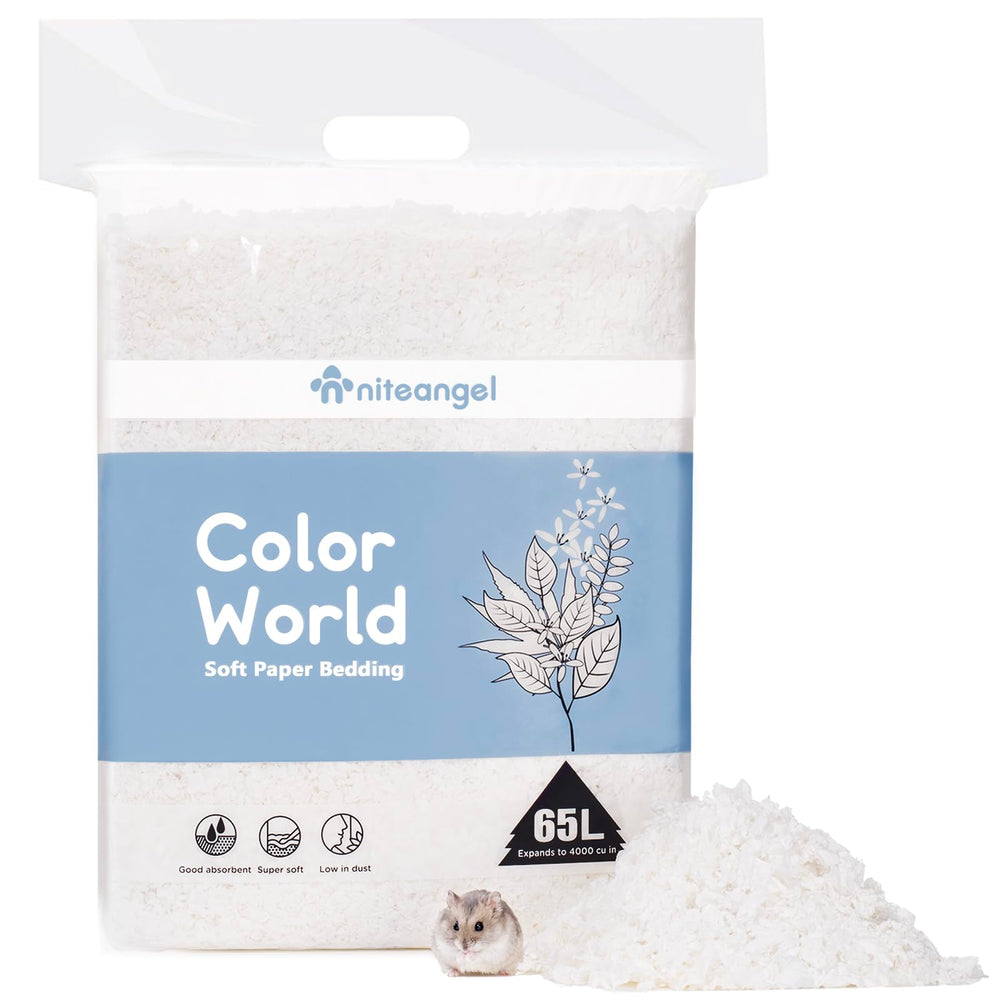 Niteangel Aspen cama de papel suave para confort y control de olores.