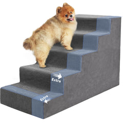 Niubya escalera para perros pequeños, 5 pasos, facilita subir a cama o sofá.