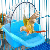 Nobgum caja de baño para aves colgante, mantiene jaula limpia y secado rápido.