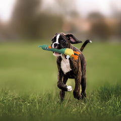 Patito Nocciola con papel crujiente interior para estímulo sensorial.