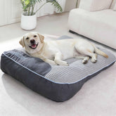 NOFKYNOXA Cama ortopédica gruesa para perros, gris, con soporte cómodo para articulaciones.