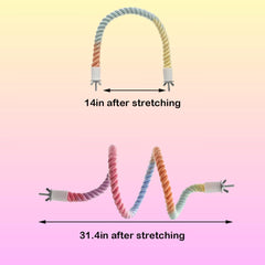 Percha de cuerda gradiente Nopikku de 31,4 pulgadas para aves, amplía zonas de exploración.