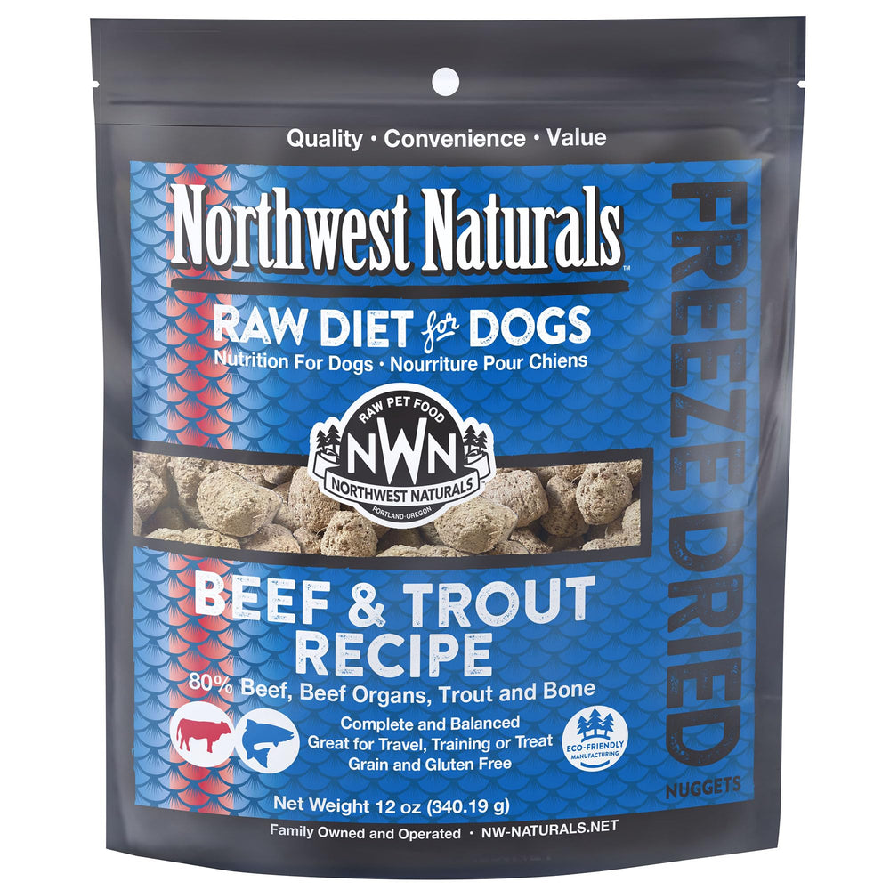 Northwest Naturals, bolsa res-trucha liofilizadas para perros, sabrosa y conveniente.