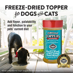 Nordwest Naturals palourdes vertes et ingrédients naturels, idéal pour chiens et chats.