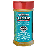 Nordwest Naturals poulet lyophilisé avec palourdes vertes, emballage ouvert prêt à ajouter au repas.