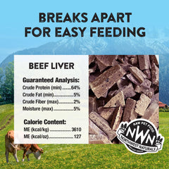 Northwest Naturals Rewards ingrediente único higado de res para dieta simple