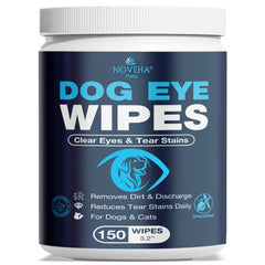 NOVEHA: toallitas ojos perros, paquete grande de 150 piezas para limpieza suave.