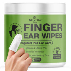 NOVEHA guante dedo para orejas de perro, limpieza precisa y suave.