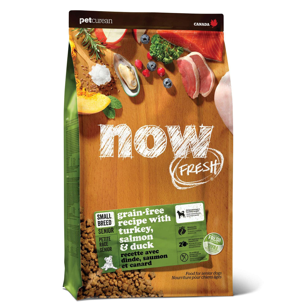 Now Fresh Senior empaque de 12 lb para perros pequeños, frescura y conveniencia.