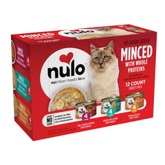 Nulo Minced proteinas enteras en latas variedad doce para gatos curiosos