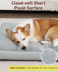 Superficie plush de la cama NUPIDA para perro grande, tacto suave.