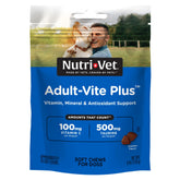 Nutri-Vet Adult-Vite Plus chuches sabor pollo para perros, apoyo a piel y pelaje.