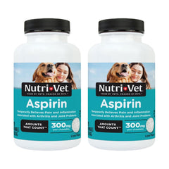 Nutri-Vet Aspirina para perros grandes, masticables en paq. 2, fácil dosificación para dolor leve.
